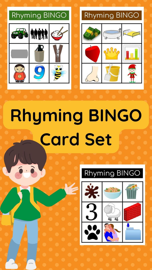Rhyming BINGO Game Card Set