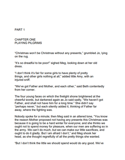 Little Women Workbook