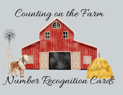Counting on the Farm - Number Recognition Cards