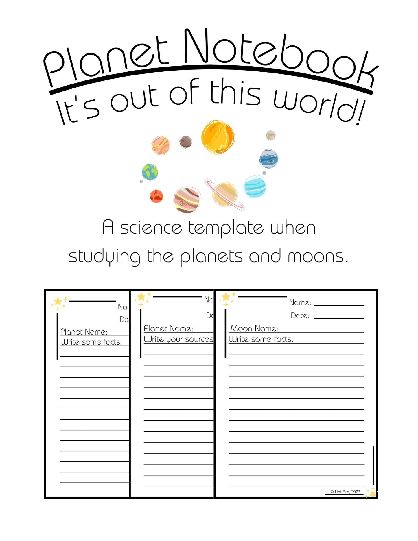 Generic Science Planet and Moon Template Notebook