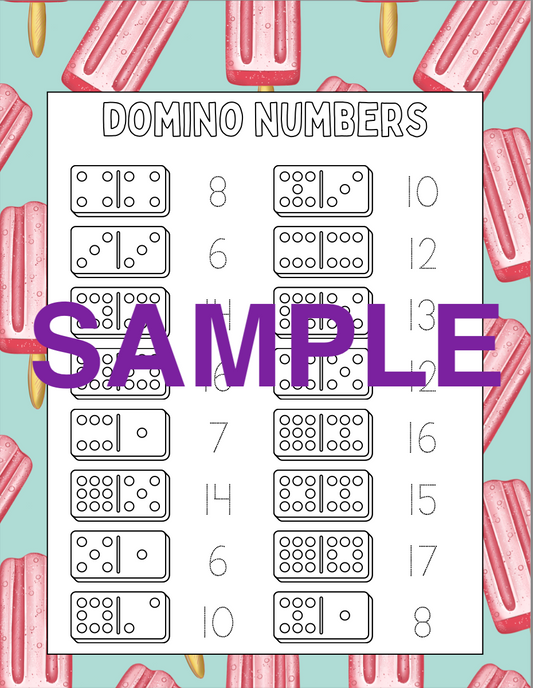 Dominos and Dessert Math Workbook! (5-pages)