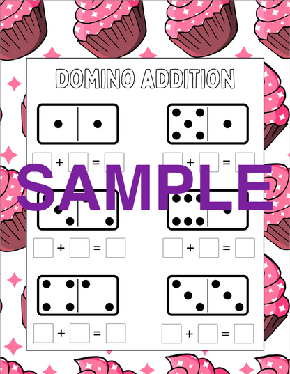 Dominos and Dessert Math Workbook! (5-pages)