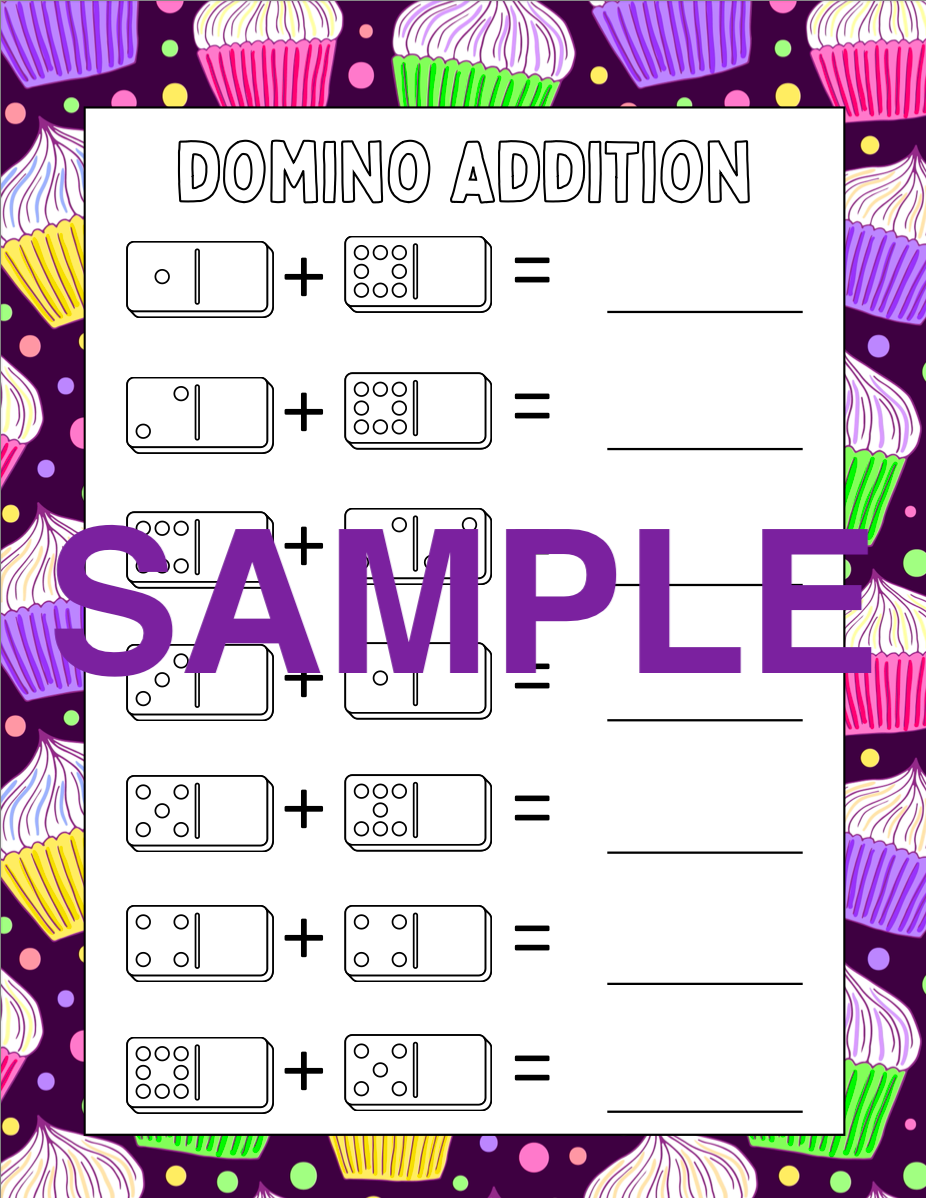 Dominos and Dessert Math Workbook! (5-pages)