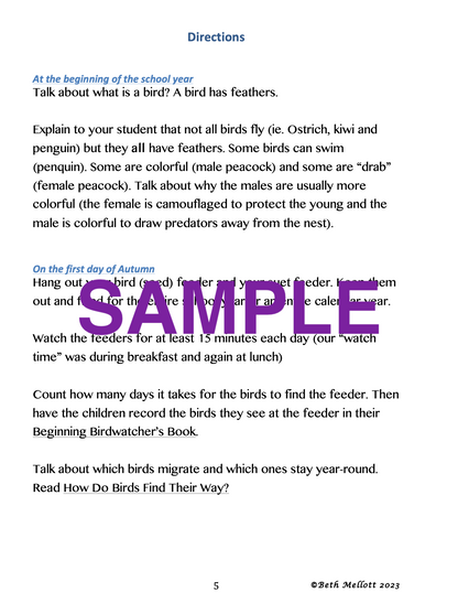 Backyard Bird Unit Study (26-Page Unit)