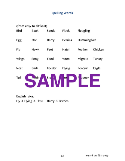 Backyard Bird Unit Study (26-Page Unit)
