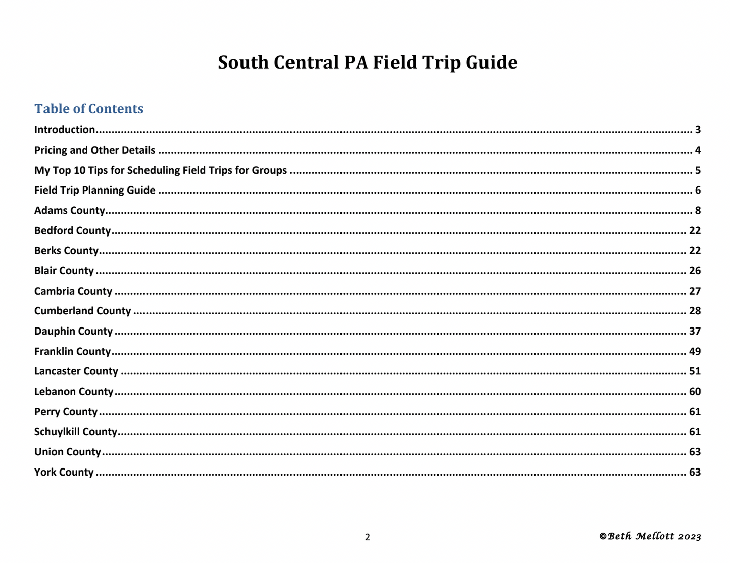 The Ultimate Central PA Field Trip Guide (68-Pages)