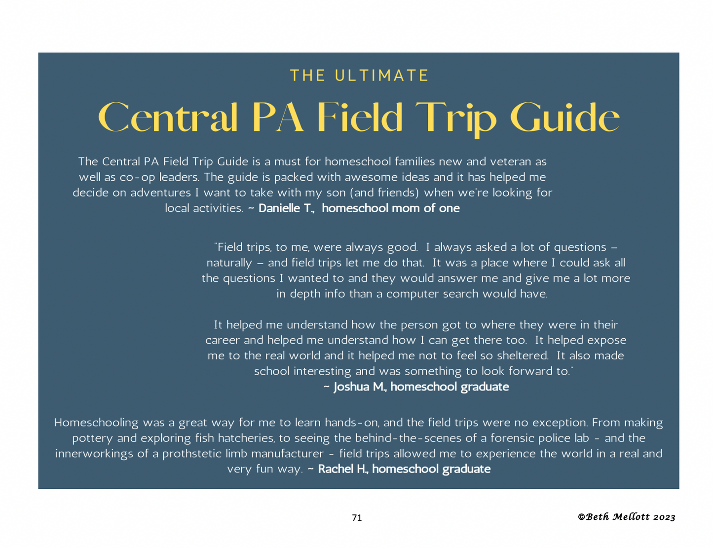 The Ultimate Central PA Field Trip Guide (68-Pages)