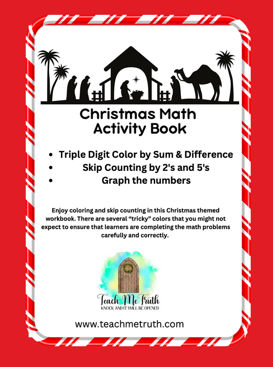 Christmas Math Activity Workbook (Grades 1st-3rd)