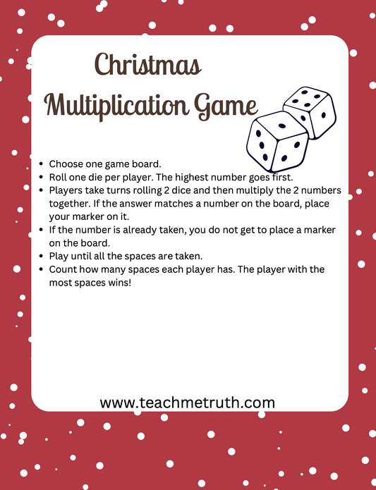 Christmas Multiplication Game