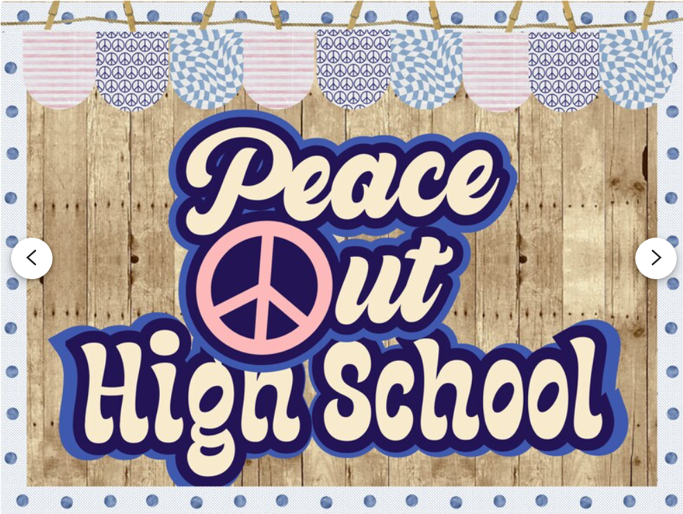 Peace Out Classroom Bulletin Board Kit for the End of the Year | Door Decoration