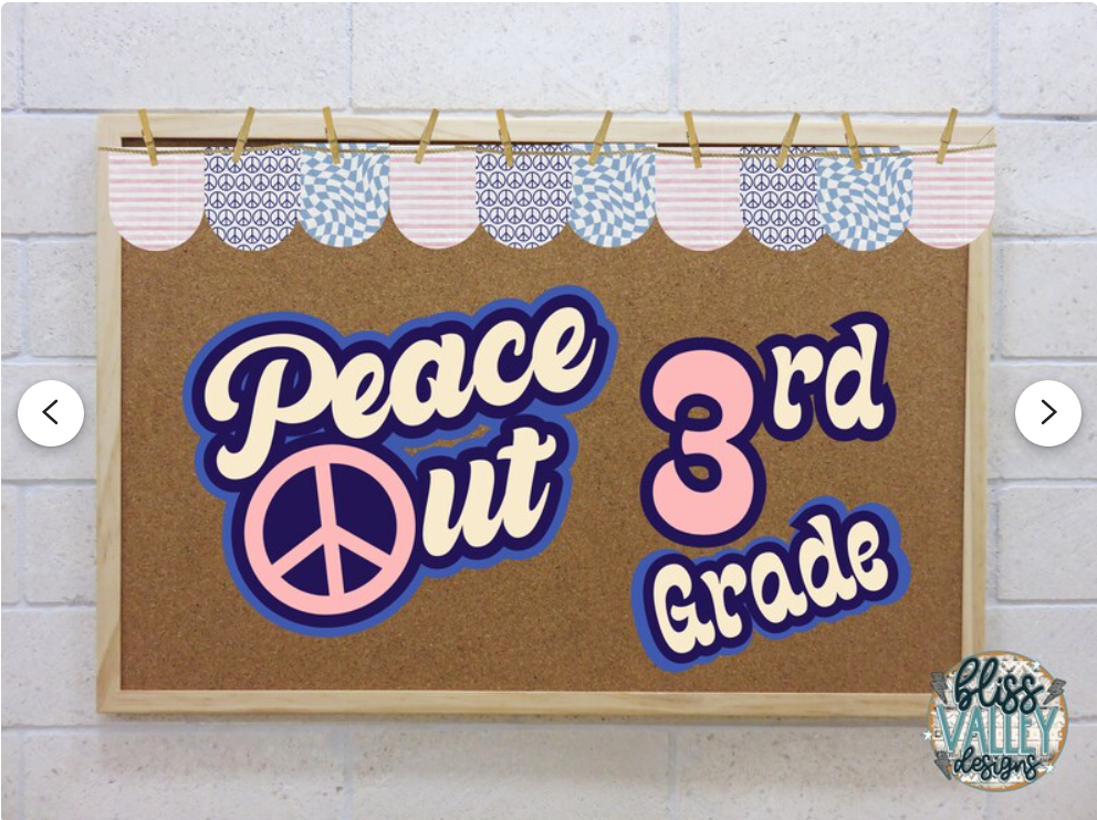 Peace Out Classroom Bulletin Board Kit for the End of the Year | Door Decoration