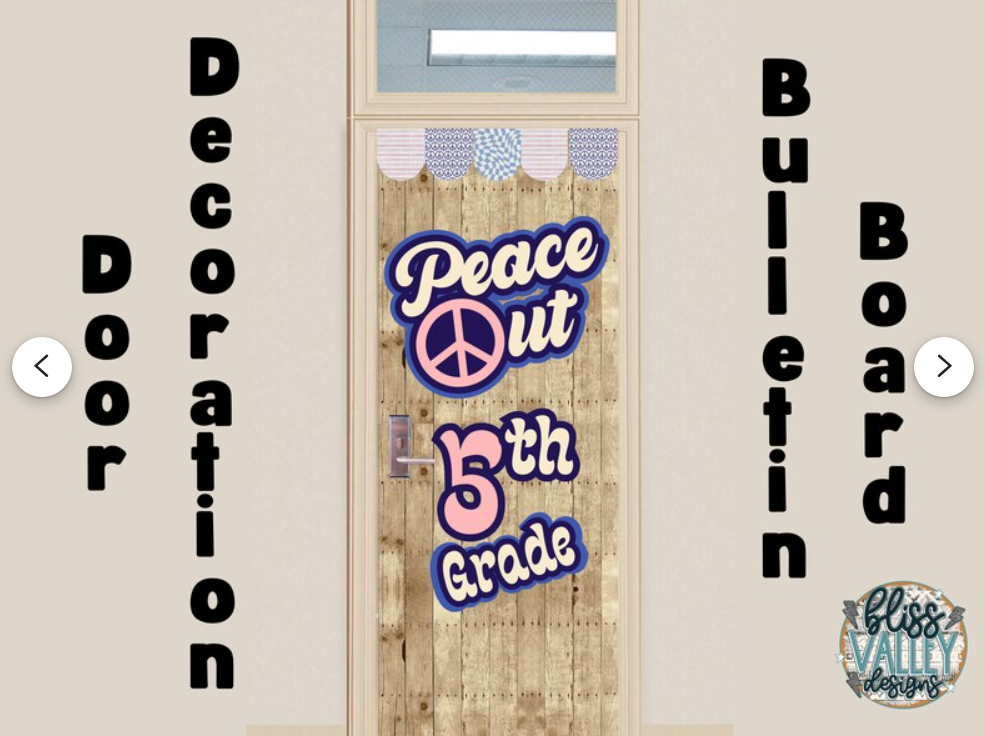 Peace Out Classroom Bulletin Board Kit for the End of the Year | Door Decoration