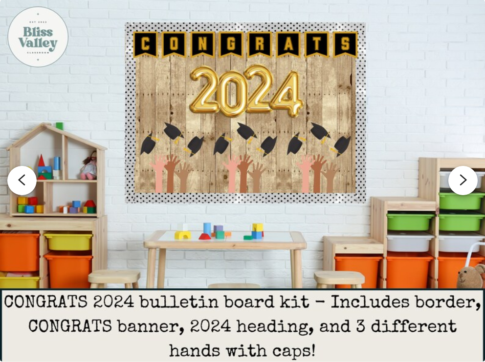 Congratulations Class of 2024 Graduation Bulletin Board Kit or Door Decoration