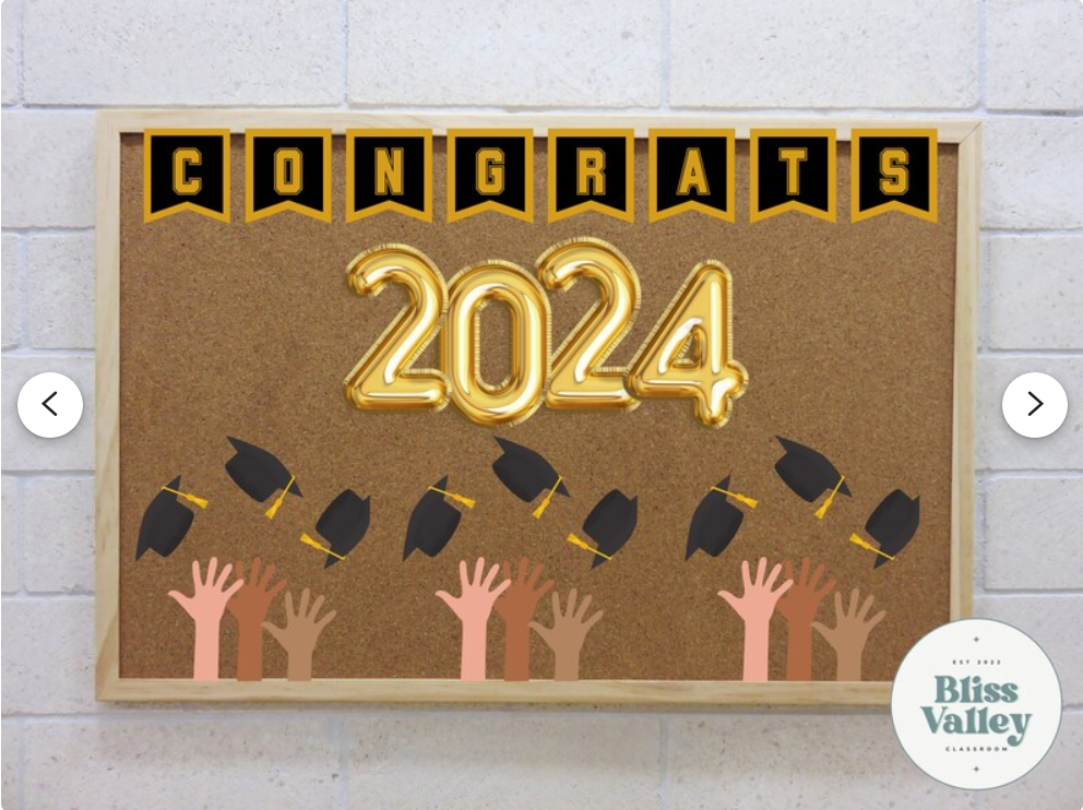 Congratulations Class of 2024 Graduation Bulletin Board Kit or Door Decoration