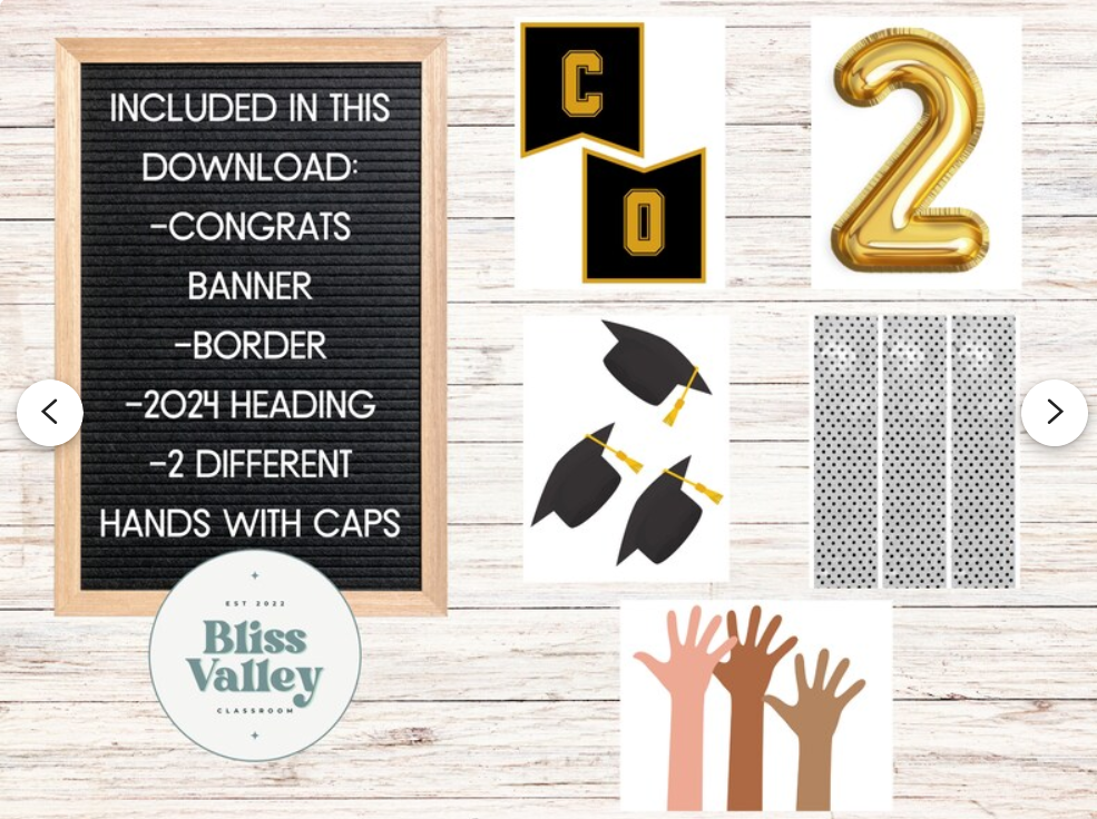 Congratulations Class of 2024 Graduation Bulletin Board Kit or Door Decoration