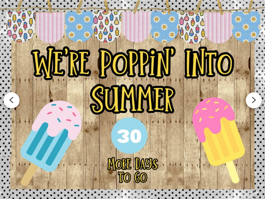 We're Poppin' Into Summer Printable Classroom Countdown Bulletin Board Kit | Door Decoration for the End of the Year