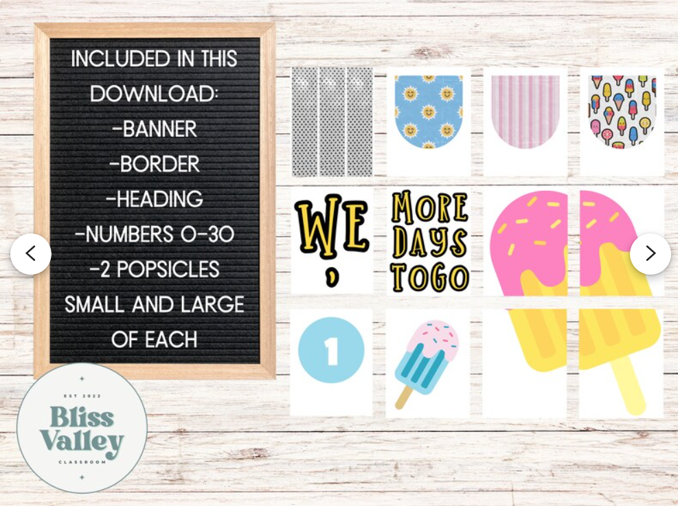 We're Poppin' Into Summer Printable Classroom Countdown Bulletin Board Kit | Door Decoration for the End of the Year