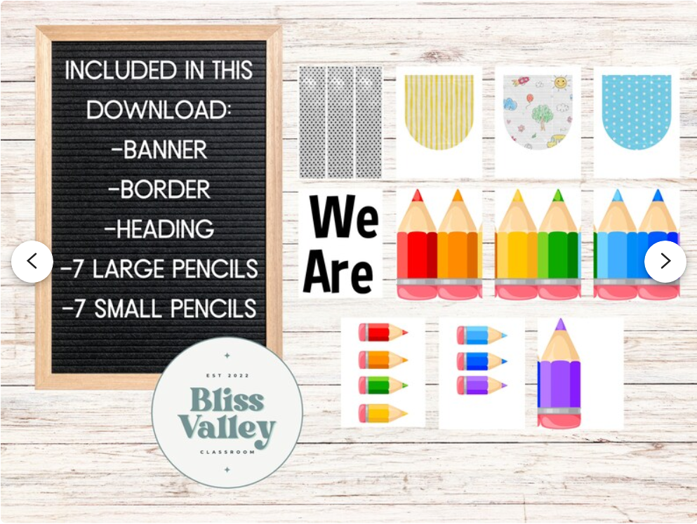 We Are a SHARP Bunch! Classroom Bulletin Board Kit | Door Decoration | Back to School | Bulletin Board Idea | Pencils | PNG's for Cricut