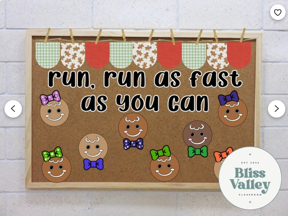 Run, Run As Fast As You Can Classroom Door Decoration Bulletin Board Kit and Craft Activity | Winter Bulletin Board Idea | PNG for Cricut