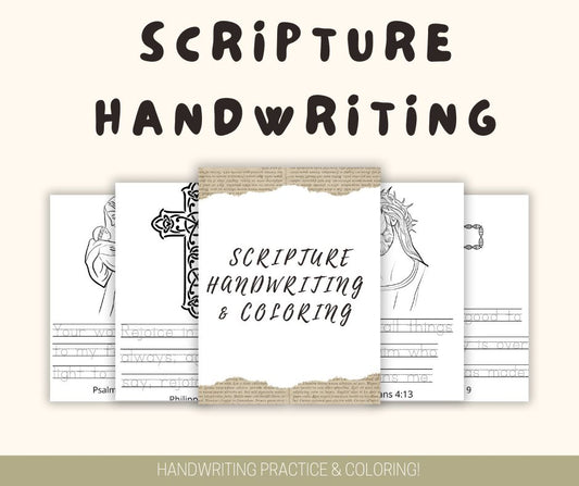 Scripture Handwriting & Coloring Activity Pages