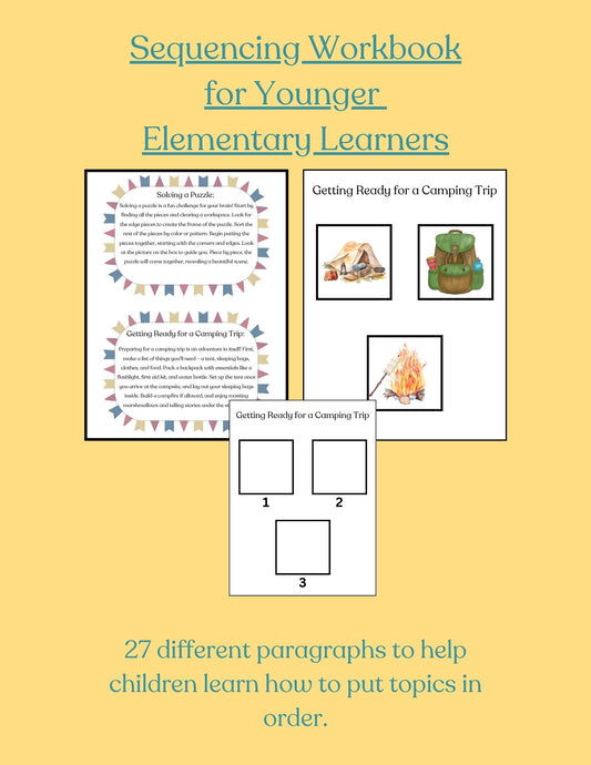 Sequencing Paragraphs Workbook for Younger Elementary Children