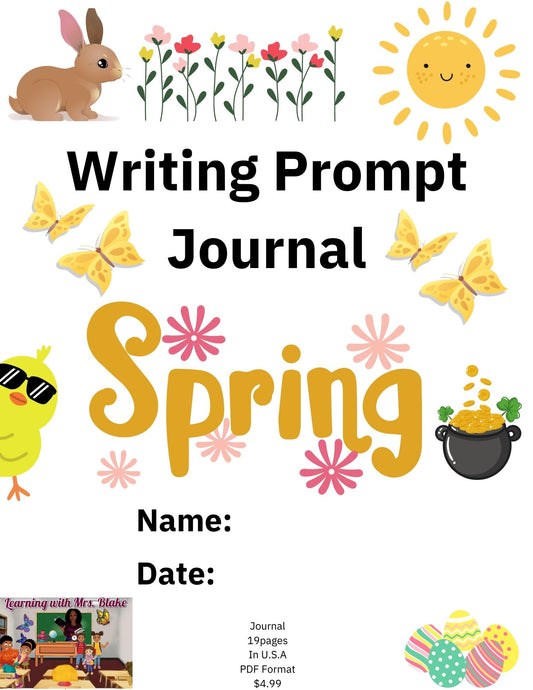 Spring Tracing and Writing Prompt Journal