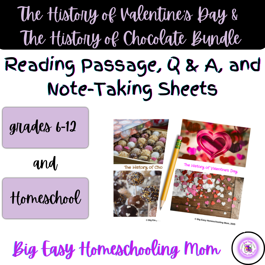 The History of Valentine's Day and Chocolate Reading Passage Bundle