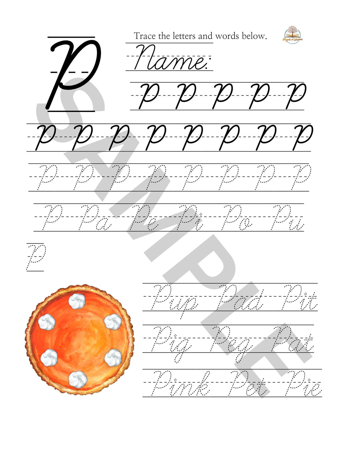 Wisdom In Cursive Uppercase Cursive Handwriting Book – Nuggets of Wisdom