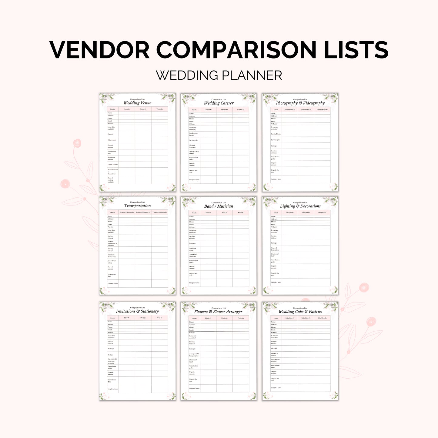 Floral Wedding Planner