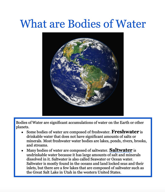 Science Lesson: Bodies of Water