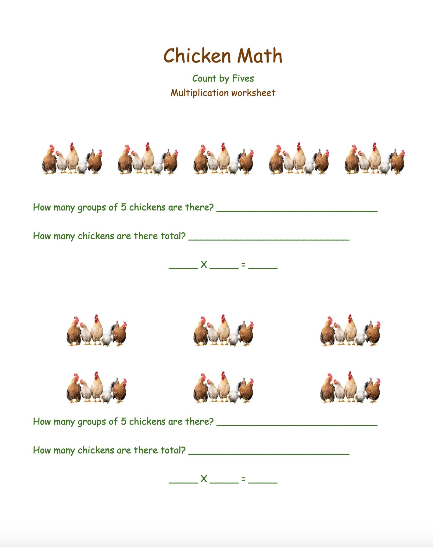 Chicken Math Counting by 2's, 3's, and 5's – Nuggets of Wisdom
