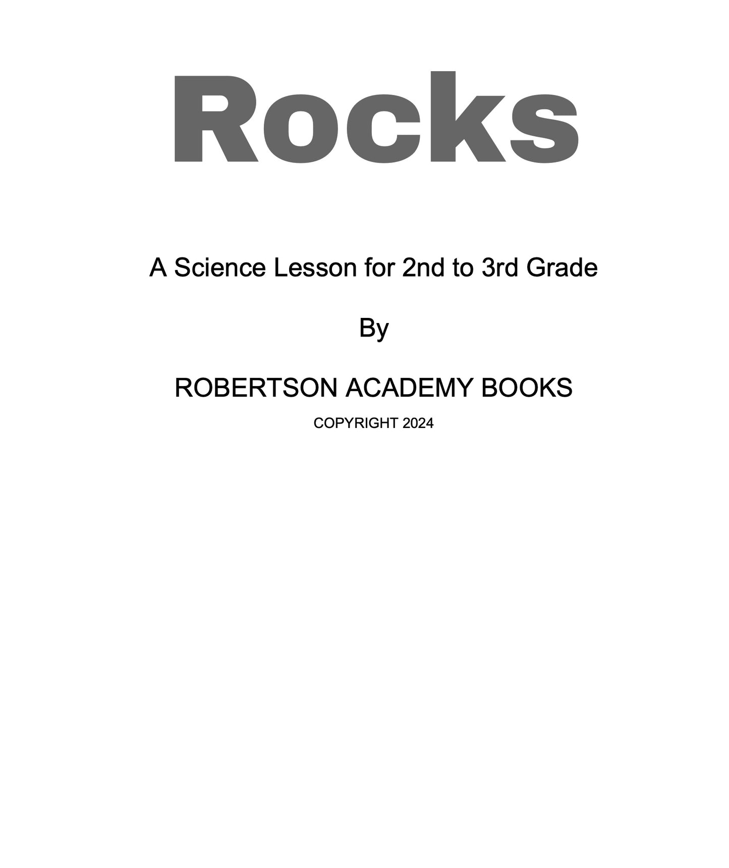 Rocks, A Science Unit Study