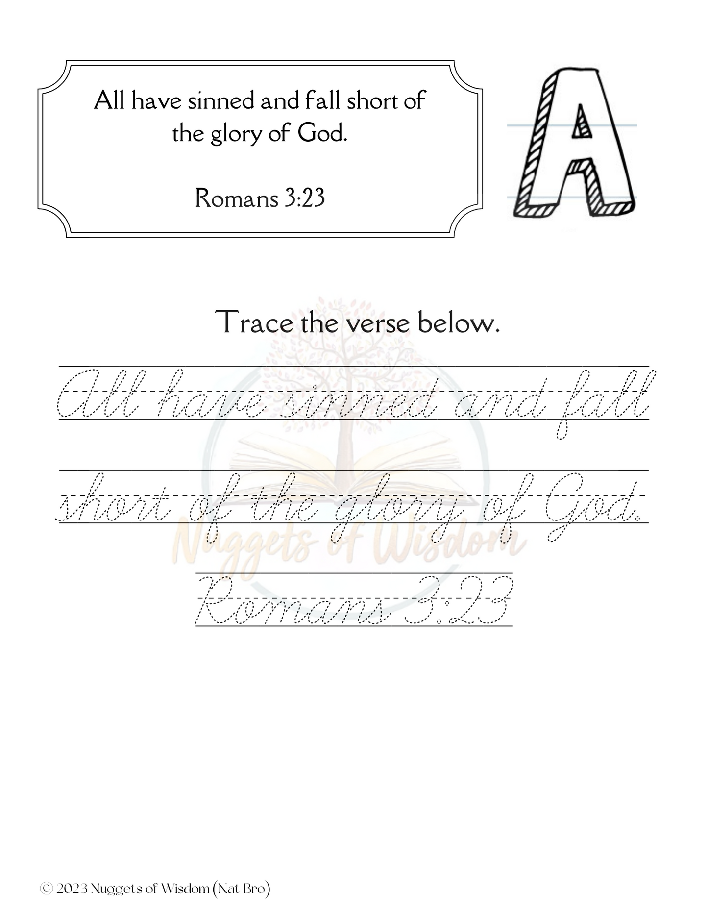 ABC's Bible Verses ESV Work For 3-6th Grades