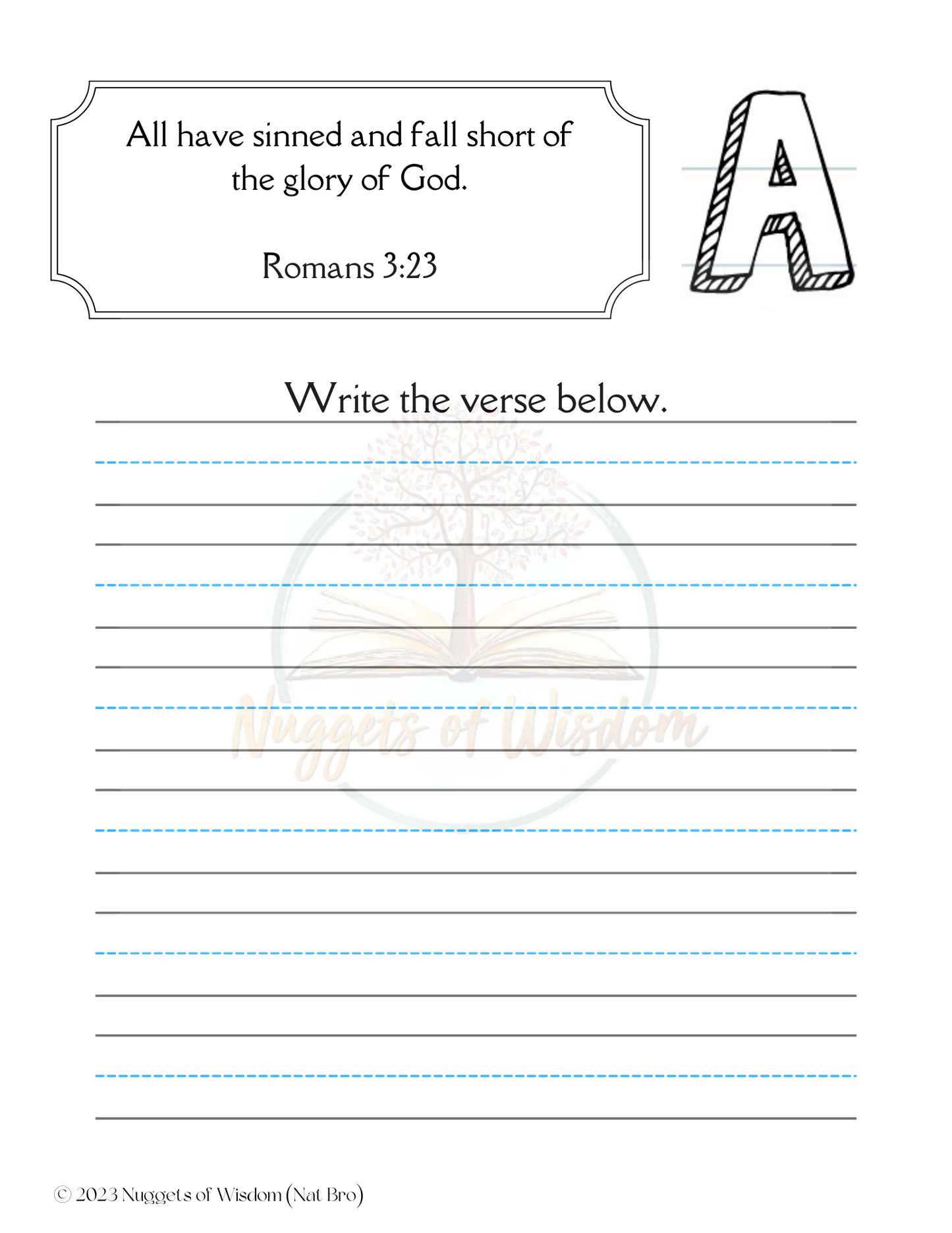 ABC's Bible Verses ESV Work For 3-6th Grades