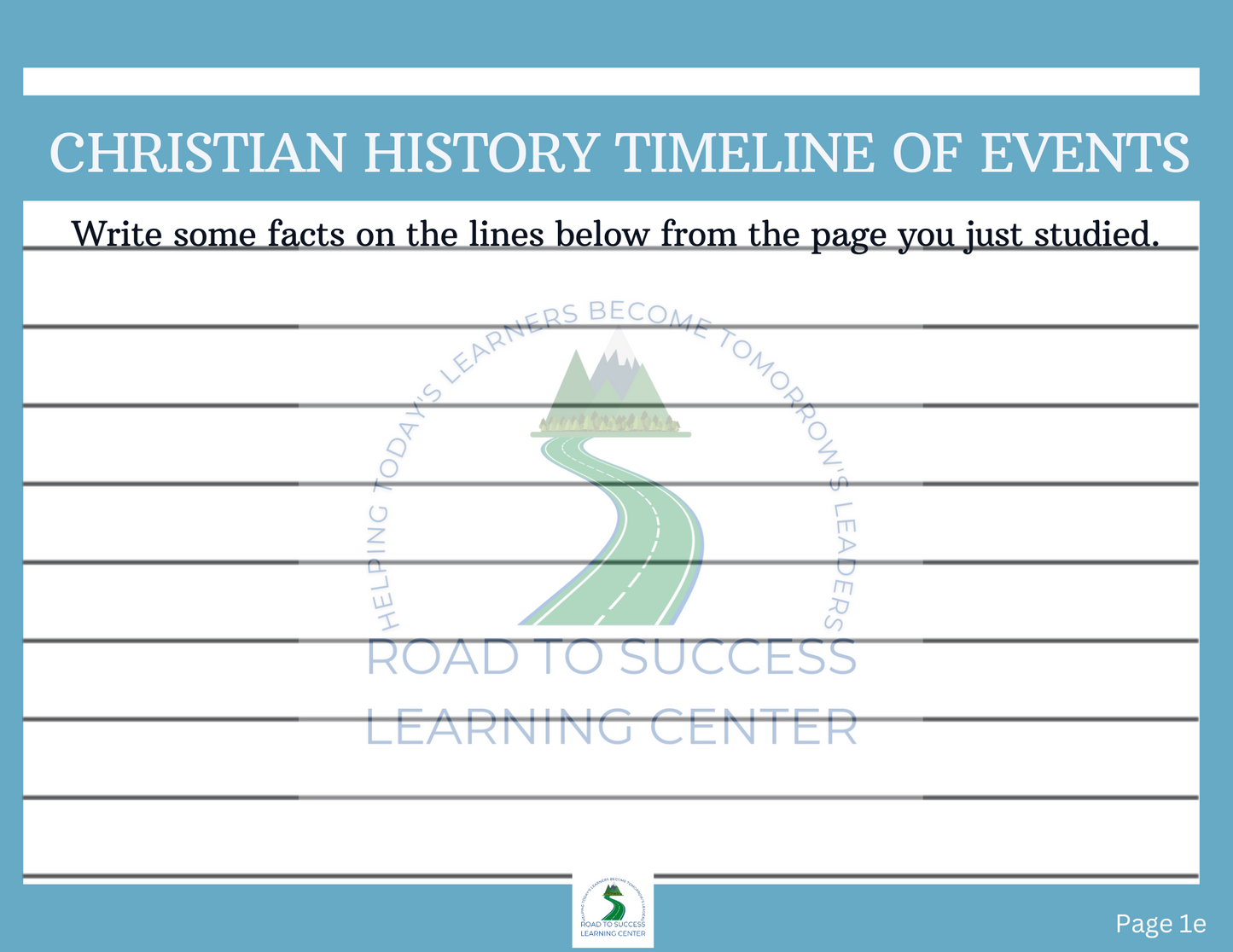 Christian History Timeline of Events