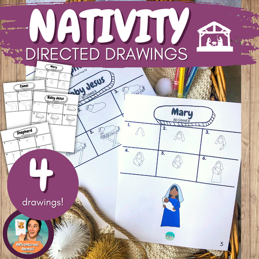FREE Christmas Drawing Worksheets - Nativity Directed Drawings
