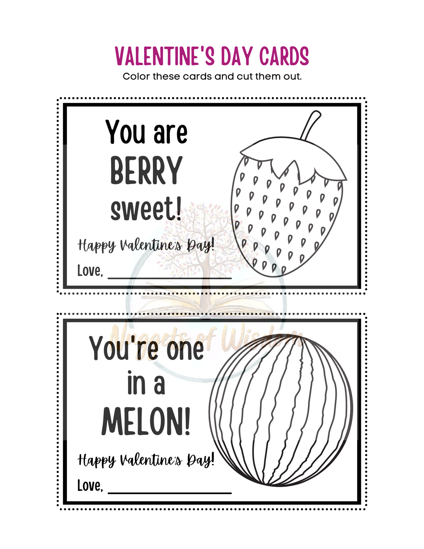 Color Me Valentine's Day Cards