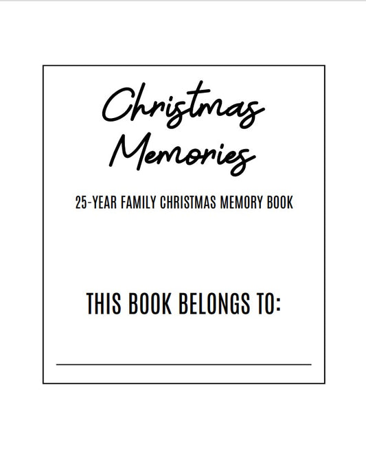 25 Year Christmas Memory Journal