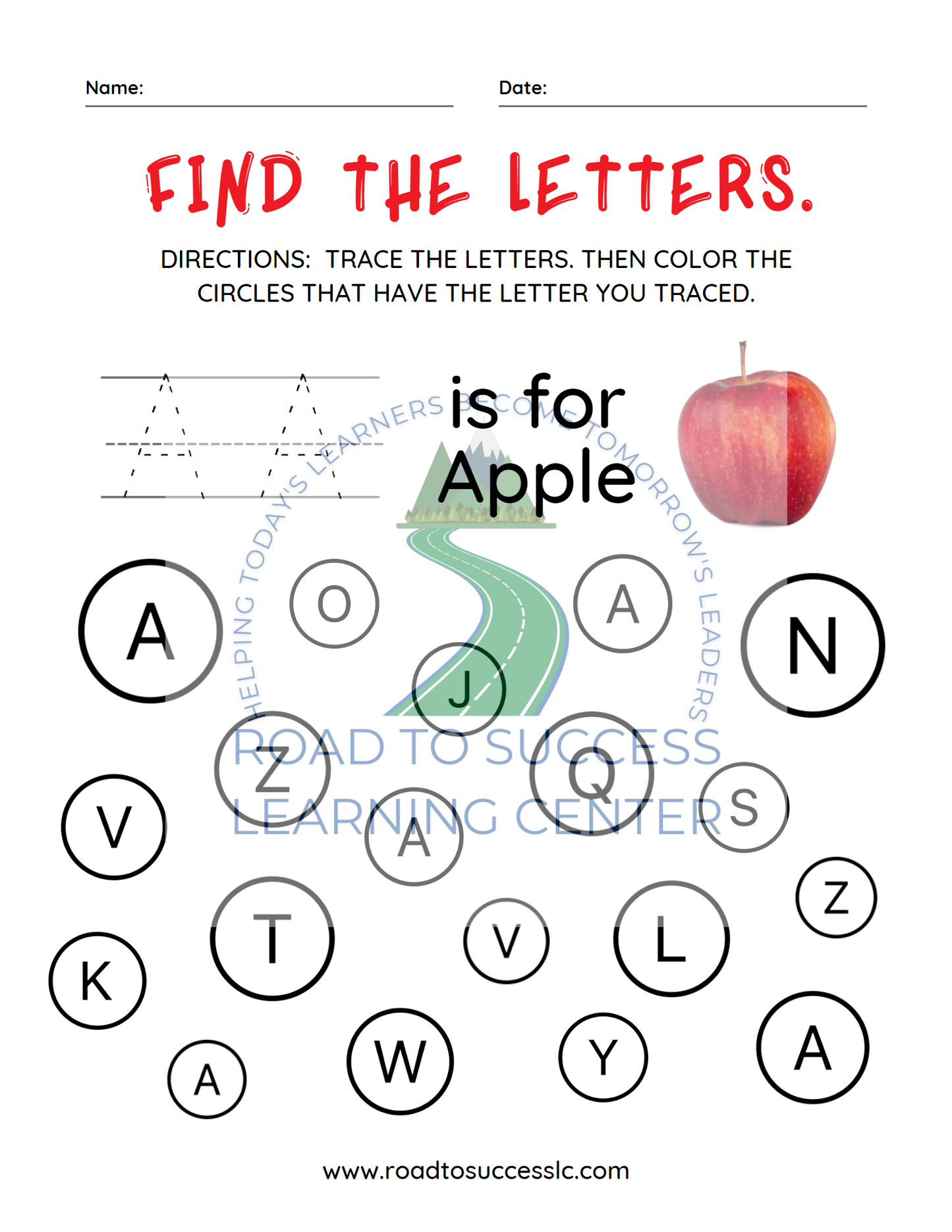 Find, Trace & Color the Letter A to Z Alphabet Worksheet Activity Book