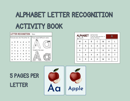 Alphabet Letter Recognition Activity Workbook