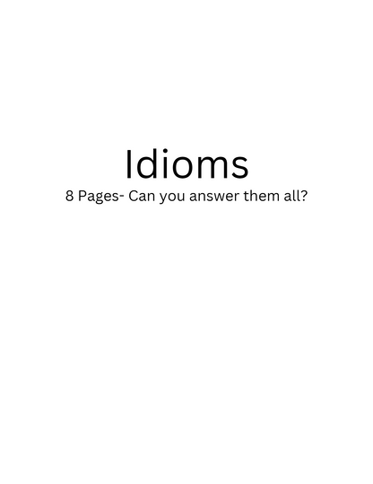 Idioms and Rebus Activity Sheet