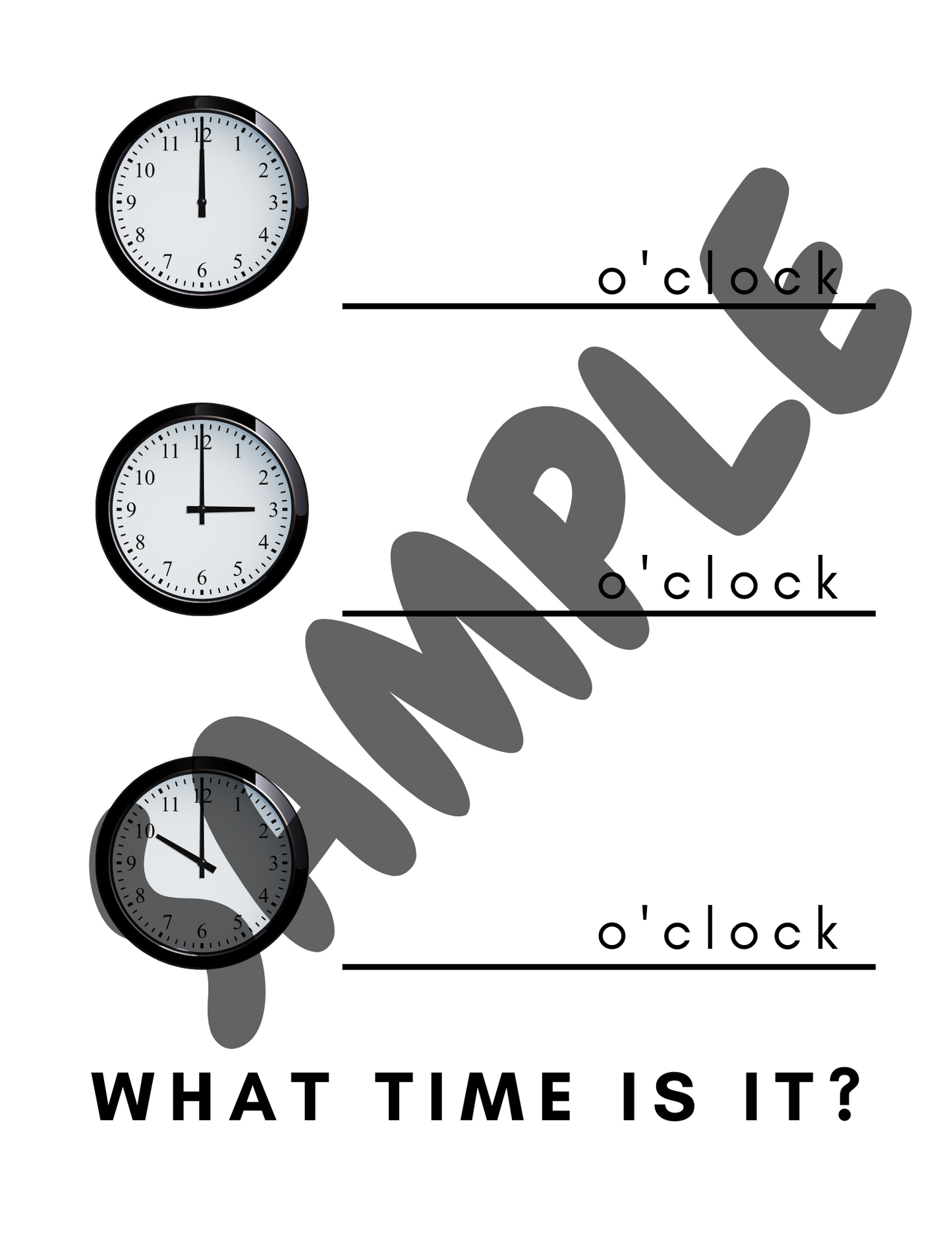 Telling the Time Worksheet