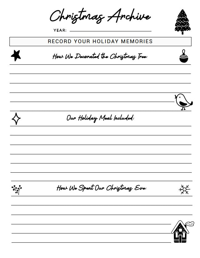 25 Year Christmas Memory Journal