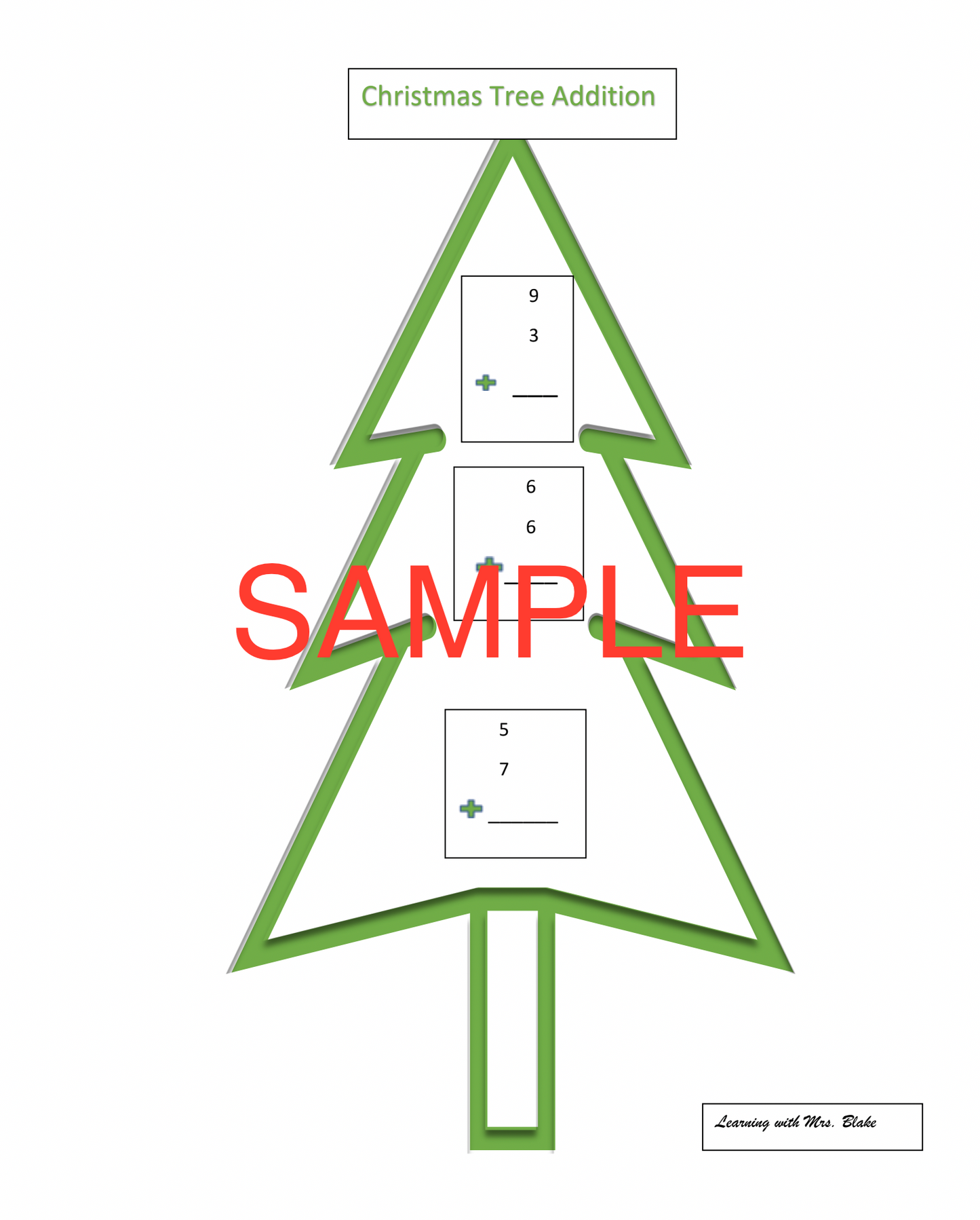 Christmas Tree Addition and Subtraction