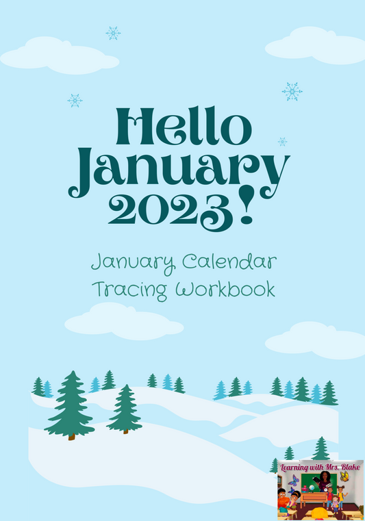 January Calendar Date Tracing Workbook