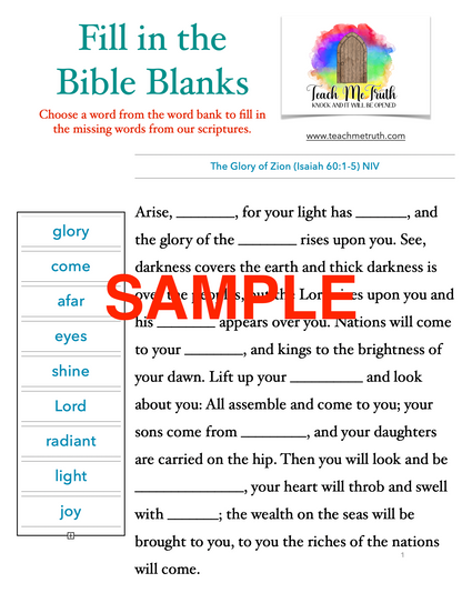 Fill in the Bible Blanks - Isaiah 60 & 61