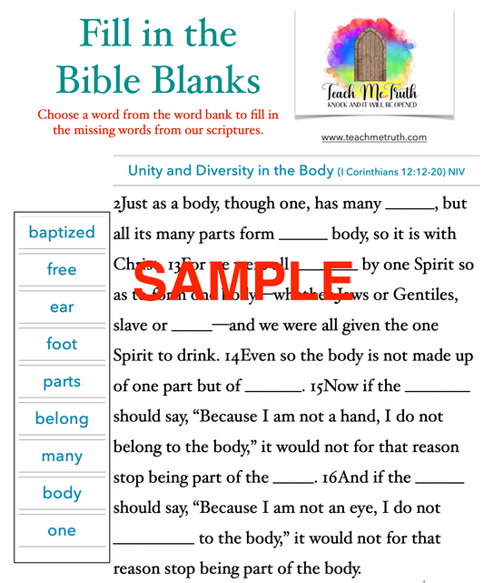 Fill in the Bible Blanks - I Corinthians 12:12-31