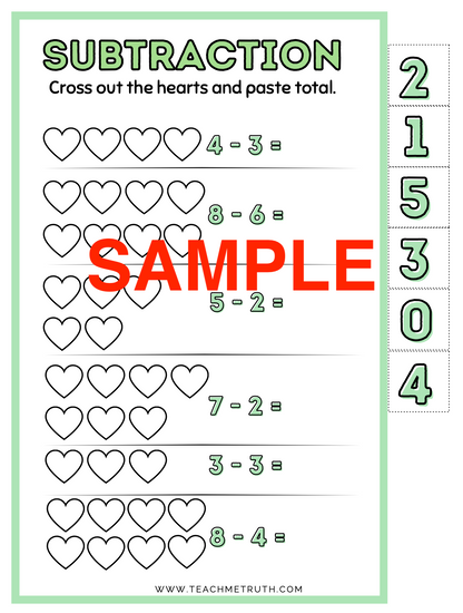 St. Valentine Hearts! First Grade Math Worksheets