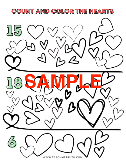 St. Valentine Hearts! First Grade Math Worksheets