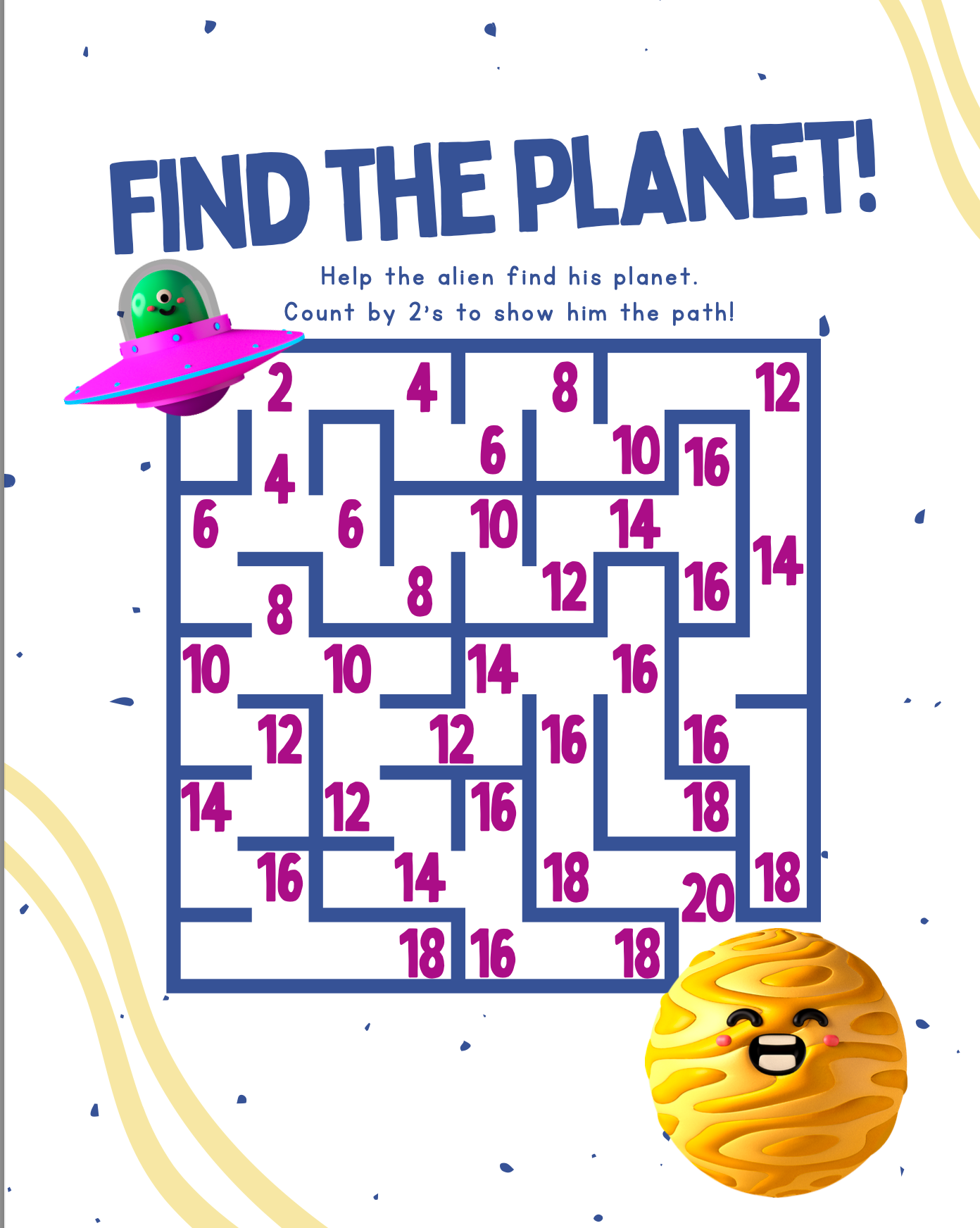 K-1 Planet Math Workbook! (32-pages)